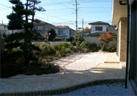 島田鉄工建設　外構：個人住宅外構　住宅と同時に庭・門扉など当社一括施工